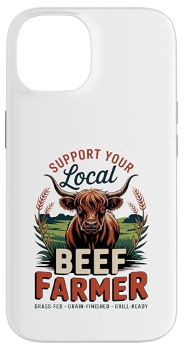 Vintage Unterstützen Sie Ihren lokalen Rinderzüchter - Highland Cattle Hülle für iPhone 14 von Proud Beef Ranger - Celebrate Rural Lifestyle