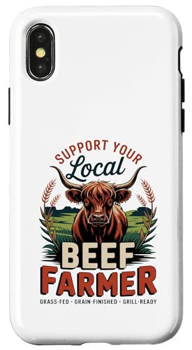Vintage Unterstützen Sie Ihren lokalen Rinderzüchter - Highland Cattle Hülle für iPhone X/XS Vintage Unterstützen Sie Ihren lokalen Rinderzüchter - Highland Cattle Hülle für iPhone X/XS von Proud Beef Ranger - Celebrate Rural Lifestyle
