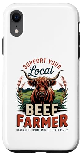 Vintage Unterstützen Sie Ihren lokalen Rinderzüchter - Highland Cattle Hülle für iPhone XR von Proud Beef Ranger - Celebrate Rural Lifestyle