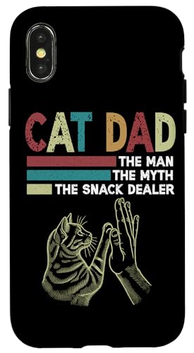 Cat Dad Der Mann Der Mythos Der Snackhändler Vatertag Retro Hülle für iPhone X/XS Cat Dad Der Mann Der Mythos Der Snackhändler Vatertag Retro Hülle für iPhone X/XS von Proud Cat Dad Loving Father Cat Owner Men Daddy