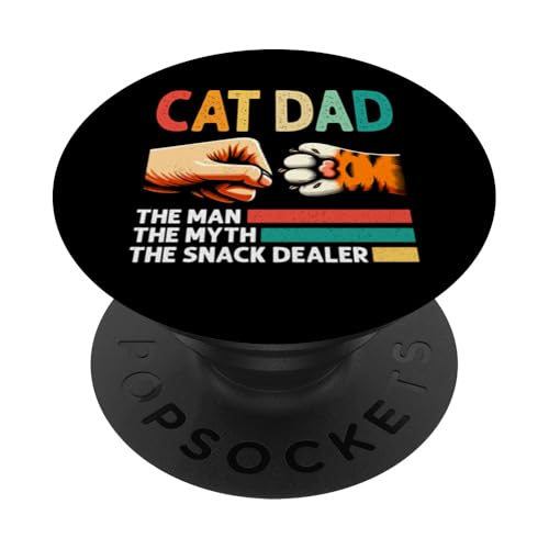 Cat Dad Der Mann Der Mythos Der Snackhändler Vatertag Retro PopSockets Klebender PopGrip Cat Dad Der Mann Der Mythos Der Snackhändler Vatertag Retro PopSockets Klebender PopGrip von Proud Cat Dad Loving Father Cat Owner Men Daddy