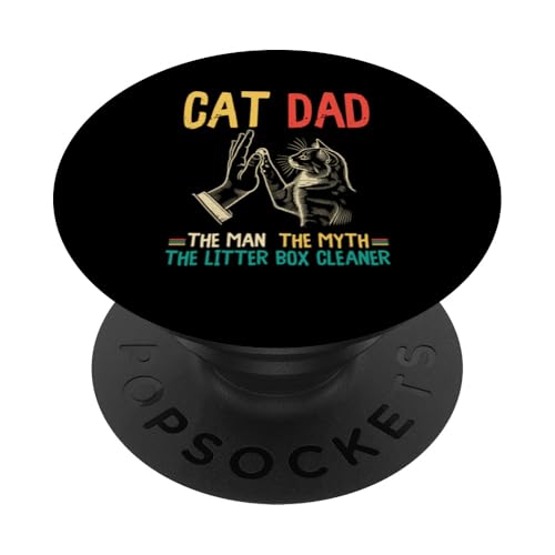 Cat Dad The Man The Myth The Box Cleaner Vatertag Retro PopSockets Klebender PopGrip Cat Dad The Man The Myth The Box Cleaner Vatertag Retro PopSockets Klebender PopGrip von Proud Cat Dad Loving Father Cat Owner Men Daddy