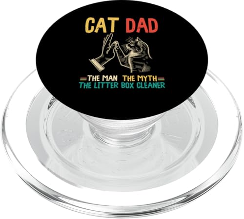 Cat Dad The Man The Myth The Box Cleaner Vatertag Retro PopSockets PopGrip für MagSafe Cat Dad The Man The Myth The Box Cleaner Vatertag Retro PopSockets PopGrip für MagSafe von Proud Cat Dad Loving Father Cat Owner Men Daddy