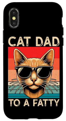Cat Dad To A Fatty Cat Lover Vatertag Katzenbesitzer Retro Hülle für iPhone X/XS Cat Dad To A Fatty Cat Lover Vatertag Katzenbesitzer Retro Hülle für iPhone X/XS von Proud Cat Dad Loving Father Cat Owner Men Daddy