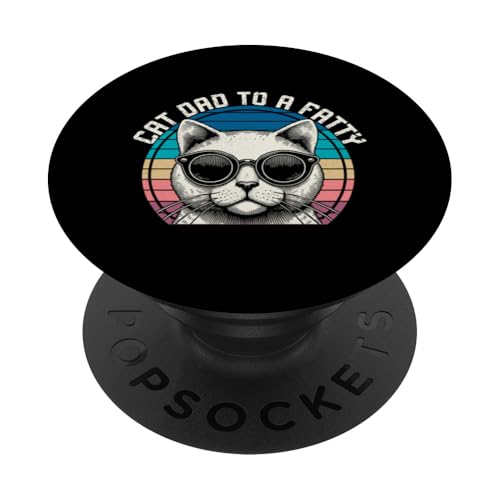 Cat Dad To A Fatty Cat Lover Vatertag Katzenbesitzer Retro PopSockets Klebender PopGrip Cat Dad To A Fatty Cat Lover Vatertag Katzenbesitzer Retro PopSockets Klebender PopGrip von Proud Cat Dad Loving Father Cat Owner Men Daddy
