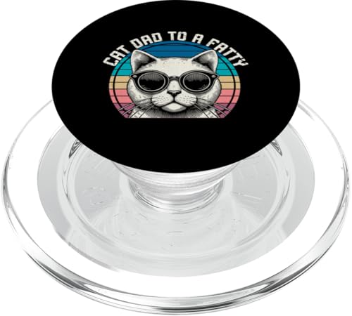 Cat Dad To A Fatty Cat Lover Vatertag Katzenbesitzer Retro PopSockets PopGrip für MagSafe Cat Dad To A Fatty Cat Lover Vatertag Katzenbesitzer Retro PopSockets PopGrip für MagSafe von Proud Cat Dad Loving Father Cat Owner Men Daddy