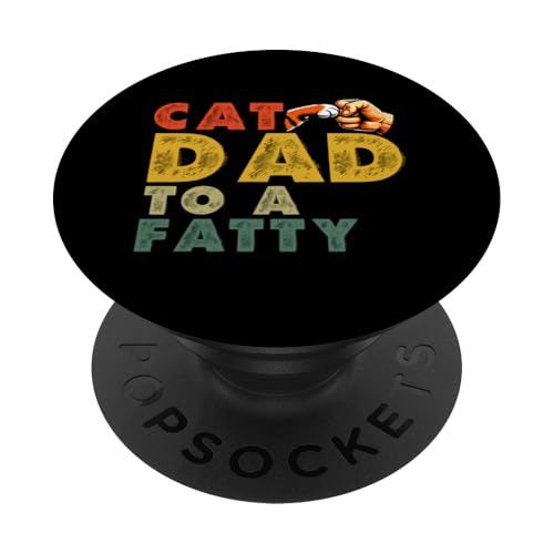 Cat Dad To A Fatty Cat Lover Vatertag Papa Papa Retro PopSockets Klebender PopGrip Cat Dad To A Fatty Cat Lover Vatertag Papa Papa Retro PopSockets Klebender PopGrip von Proud Cat Dad Loving Father Cat Owner Men Daddy
