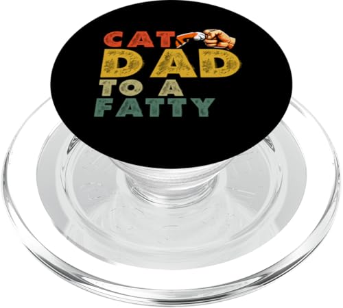 Cat Dad To A Fatty Cat Lover Vatertag Papa Papa Retro PopSockets PopGrip für MagSafe Cat Dad To A Fatty Cat Lover Vatertag Papa Papa Retro PopSockets PopGrip für MagSafe von Proud Cat Dad Loving Father Cat Owner Men Daddy