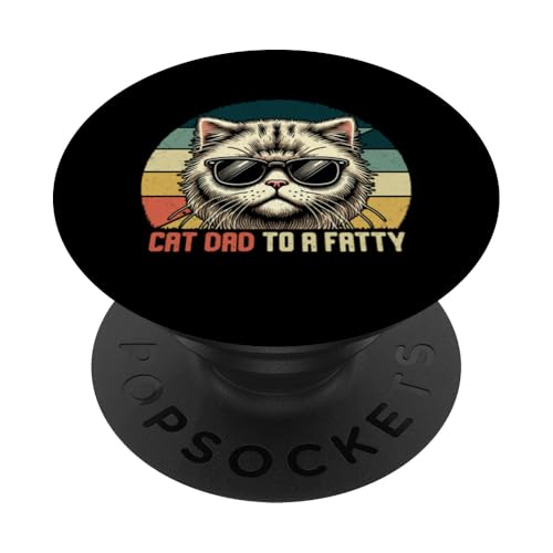 Cat Dad To A Fatty Retro-Vatertags-Katzenliebhaber-Elternteil PopSockets Klebender PopGrip Cat Dad To A Fatty Retro-Vatertags-Katzenliebhaber-Elternteil PopSockets Klebender PopGrip von Proud Cat Dad Loving Father Cat Owner Men Daddy