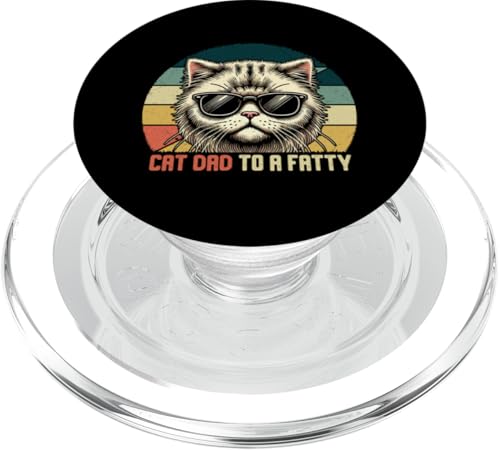 Cat Dad To A Fatty Retro-Vatertags-Katzenliebhaber-Elternteil PopSockets PopGrip für MagSafe Cat Dad To A Fatty Retro-Vatertags-Katzenliebhaber-Elternteil PopSockets PopGrip für MagSafe von Proud Cat Dad Loving Father Cat Owner Men Daddy