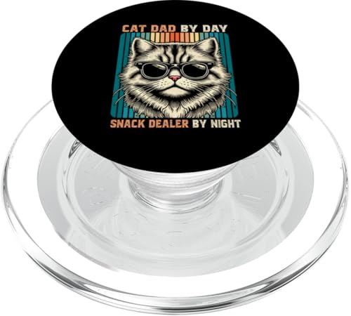Cat Dad by Day Snack Dealer by Night Retro Katzenliebhaber PopSockets PopGrip für MagSafe Cat Dad by Day Snack Dealer by Night Retro Katzenliebhaber PopSockets PopGrip für MagSafe von Proud Cat Dad Loving Father Cat Owner Men Daddy