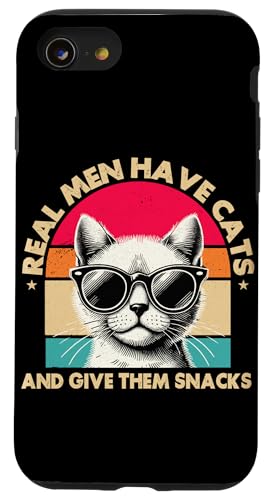 Echte Männer haben Katzen und geben ihnen Snacks Katzenliebhaber Vater Hülle für iPhone SE (2020) / 7 / 8 von Proud Cat Dad Loving Father Cat Owner Men Daddy
