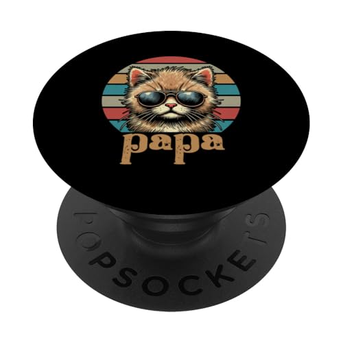 Katze Papa Vater Katzenliebhaber Eltern Vatertag Papa Vaterschaft PopSockets Klebender PopGrip Katze Papa Vater Katzenliebhaber Eltern Vatertag Papa Vaterschaft PopSockets Klebender PopGrip von Proud Cat Dad Loving Father Cat Owner Men Daddy