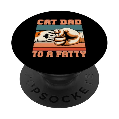 Katze Papa Vater Katzenliebhaber Eltern Vatertag Papa Vaterschaft PopSockets Klebender PopGrip von Proud Cat Dad Loving Father Cat Owner Men Daddy