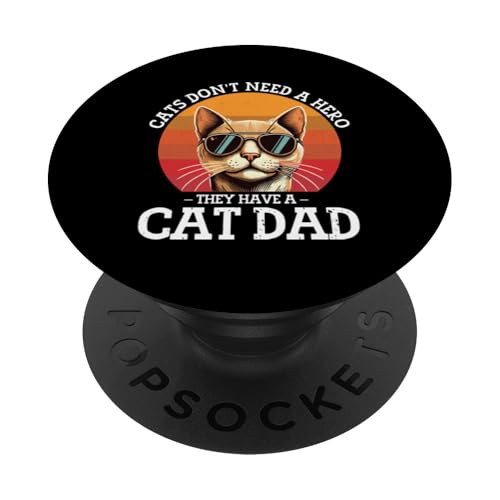 Katze Papa Vater Katzenliebhaber Eltern Vatertag Papa Vaterschaft PopSockets Klebender PopGrip Katze Papa Vater Katzenliebhaber Eltern Vatertag Papa Vaterschaft PopSockets Klebender PopGrip von Proud Cat Dad Loving Father Cat Owner Men Daddy