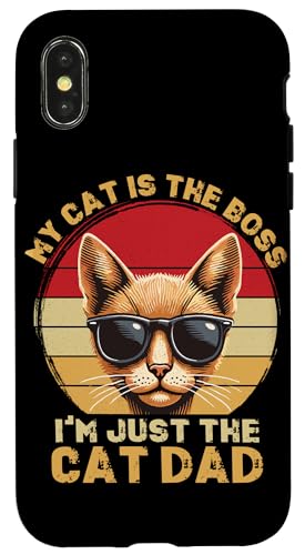Katze Papa Vatertag Retro Katzenliebhaber Katzenbesitzer Papa Papa Hülle für iPhone X/XS Katze Papa Vatertag Retro Katzenliebhaber Katzenbesitzer Papa Papa Hülle für iPhone X/XS von Proud Cat Dad Loving Father Cat Owner Men Daddy