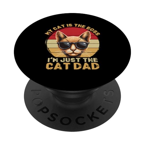 Katze Papa Vatertag Retro Katzenliebhaber Katzenbesitzer Papa Papa PopSockets Klebender PopGrip Katze Papa Vatertag Retro Katzenliebhaber Katzenbesitzer Papa Papa PopSockets Klebender PopGrip von Proud Cat Dad Loving Father Cat Owner Men Daddy