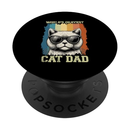 World's Okayest Cat Dad Katzenliebhaber Tier Vatertag Elternteil PopSockets Klebender PopGrip World's Okayest Cat Dad Katzenliebhaber Tier Vatertag Elternteil PopSockets Klebender PopGrip von Proud Cat Dad Loving Father Cat Owner Men Daddy