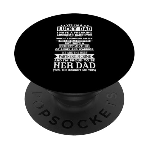 Vater Tochter Papa von Mädchen Elternteil Vatertag Papa Vater PopSockets Klebender PopGrip von Proud Father Of Daughters Loving Daddy Men Dad