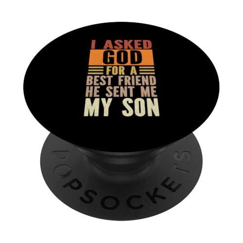 Hat Gott nach einem besten Freund gefragt, er hat mir meinen Sohn Retro Dad geschickt PopSockets Klebender PopGrip Hat Gott nach einem besten Freund gefragt, er hat mir meinen Sohn Retro Dad geschickt PopSockets Klebender PopGrip von Proud Father Of Sons Daddy Men Dad Father's Day