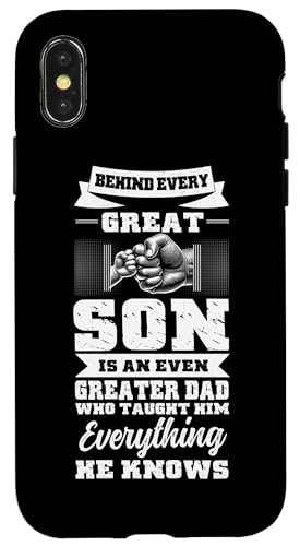 Hinter jedem großartigen Sohn steht ein noch größerer Vater, Eltern, Jungen Hülle für iPhone X/XS Hinter jedem großartigen Sohn steht ein noch größerer Vater, Eltern, Jungen Hülle für iPhone X/XS von Proud Father Of Sons Daddy Men Dad Father's Day