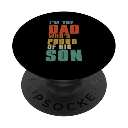 Ich bin der Vater, der stolz auf den Vatertag seines Sohnes ist, Retro Papa PopSockets Klebender PopGrip Ich bin der Vater, der stolz auf den Vatertag seines Sohnes ist, Retro Papa PopSockets Klebender PopGrip von Proud Father Of Sons Daddy Men Dad Father's Day