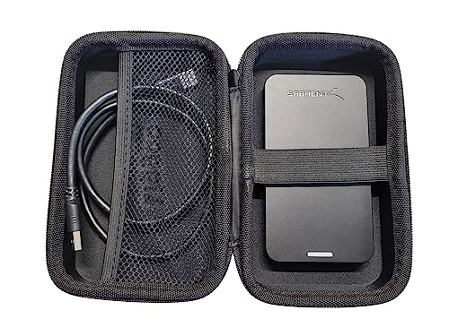 Schutztasche Hardcase für Externe Festplatten SSD HDD 2,5" 2,5 Zoll Außenabmessungen 180 x 100 x 60 mm Innenabmessungen 175 x 95 x 58 mm Stoßschutz Schwarz (L) von Provance