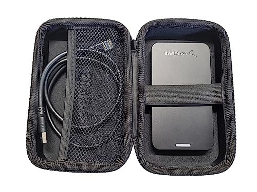 Schutztasche Hardcase für Externe Festplatten SSD HDD 2,5" 2,5 Zoll Außenabmessungen 180 x 100 x 60 mm Innenabmessungen 175 x 95 x 58 mm Stoßschutz Schwarz (L) von Provance