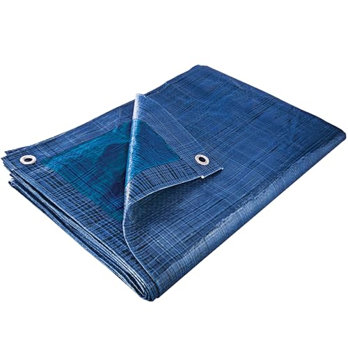 Gewebeplane – Abdeckplane – Schutzplane, Bootsplane, Holzplane, 2x8m Schnittmaß (Ca - 5 Proz.), Blau oder Blau-Grün von Provence Outillage