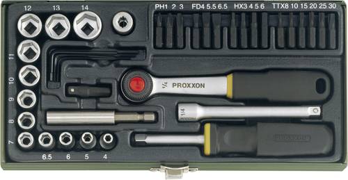 Proxxon Industrial Steckschlüssel-Bit-Einsatz-Set metrisch 1/4  (6.3 mm) 39teilig 23070 von Proxxon Industrial