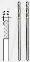 PROXXON 28232 - Diamantierte Schleifstifte in Kugelform, 2,2 mm, 2 Stück von Proxxon
