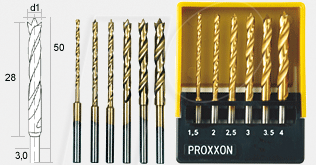 PROXXON 28876 - HSS Spiralbohrersatz mit Zentrierspitze von Proxxon