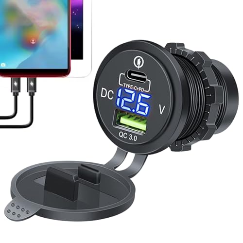Proypiax Mobiltelefon -Automobilladegeräte, Auto schnelles Ladegerät,Schnellladetyp C -Auto -Ladegerät - Double Port PD QC Compact Multifunktionaler Stromadapter für Fahrzeugfahrwagen Pendel -Roadtrip von Proypiax