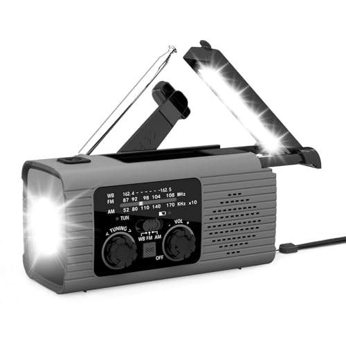 Notfallradio Powerbank, Kurbel, Solar, AM/FM & LED Taschenlampe – Tragbares Wetterradio Für Zuhause & Outdoor Kurbelwetterradio, Handkurbelradio Survival-Radio-Taschenlampe Notfallradio Powerbank, Kurbel, Solar, AM/FM & LED Taschenlampe – Tragbares Wetterradio Für Zuhause & Outdoor Kurbelwetterradio, Handkurbelradio Survival-Radio-Taschenlampe von Pruojhw