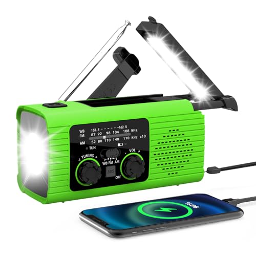 Notfallradio Powerbank, Kurbel, Solar, AM/FM & LED Taschenlampe – Tragbares Wetterradio Für Zuhause & Outdoor Kurbelwetterradio, Handkurbelradio Survival-Radio-Taschenlampe Notfallradio Powerbank, Kurbel, Solar, AM/FM & LED Taschenlampe – Tragbares Wetterradio Für Zuhause & Outdoor Kurbelwetterradio, Handkurbelradio Survival-Radio-Taschenlampe von Pruojhw
