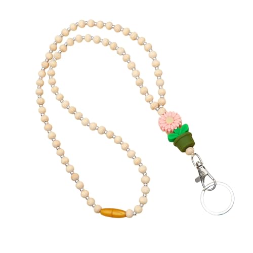 Pruojhw Blumenlehrer-Lanyard, Perlenlehrer-Lanyard, Lehrer Lanyard für Schlüssel | Boho Fashion – niedliche Ausweise und Schlüssel, abnehmbare Perlenkordeln für von Pruojhw