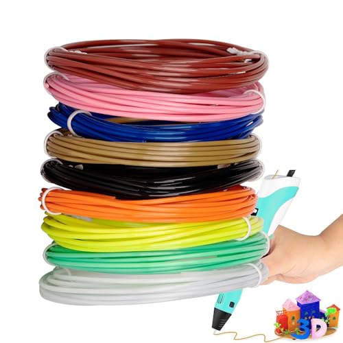 Pruojhw Druckstift-Nachfüllpackungen, Druckkunst-Filament-Nachfüllpackung | 10 Farb-Nachfüllungen 10 Fuß Filament für Druckstift | Glatte Druckstift-Nachfüllungen von Pruojhw
