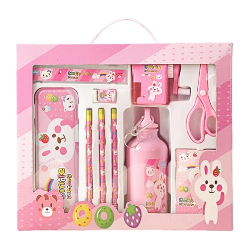 Pruojhw Niedliches Federmäppchen, Federmäppchen-Set | Multifunktionales Cartoon-Schreibwaren-Etui | Schreibwaren-Set für Notizbücher mit Wasserflasche, Kunst und Handwerk für von Pruojhw