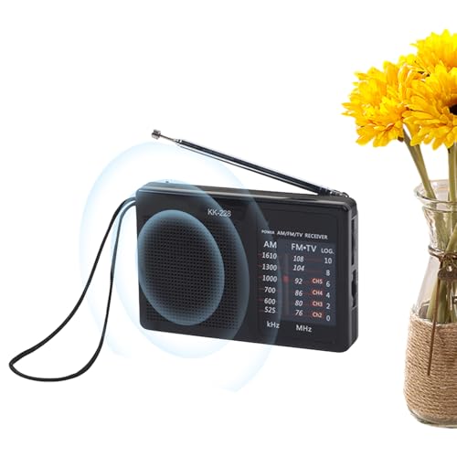 Pruojhw Tragbares AM FM-Radio, kompaktes Radio | Stereo-Radios mit großen Vintage-Lautsprechern | Teleskopantenne und Handschlaufe, genießen Sie Streaming und Musik Pruojhw Tragbares AM FM-Radio, kompaktes Radio | Stereo-Radios mit großen Vintage-Lautsprechern | Teleskopantenne und Handschlaufe, genießen Sie Streaming und Musik von Pruojhw