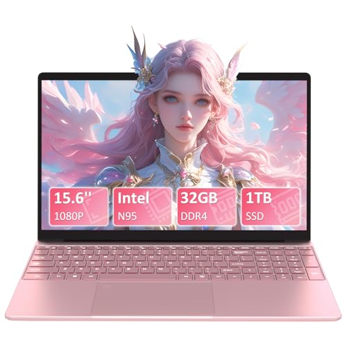 Pryloxen 15,6 Zoll Full-HD Laptop, 32 GB DDR4 RAM 1TB SSD, N95 Up to 3.4GHz with Fingerprint Unlock Notebook, Cooling Fan, Webcam, Dual Speakers, Mini HDMI, Student/Business Laptop - Rosa Pryloxen 15,6 Zoll Full-HD Laptop, 32 GB DDR4 RAM 1TB SSD, N95 Up to 3.4GHz with Fingerprint Unlock Notebook, Cooling Fan, Webcam, Dual Speakers, Mini HDMI, Student/Business Laptop - Rosa von Pryloxen
