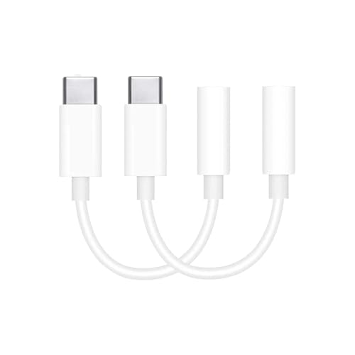 2 Stück USB C auf 3,5 mm Klinke Kopfhörer-Adapter, Typ C auf Aux Adapter für Kopfhörer, kompatibel mit Samsung S21, S20, Huawei P40, P30 Pro, Mi 6/8, für Xiaomi und mehr USB-C-Geräte 2 Stück USB C auf 3,5 mm Klinke Kopfhörer-Adapter, Typ C auf Aux Adapter für Kopfhörer, kompatibel mit Samsung S21, S20, Huawei P40, P30 Pro, Mi 6/8, für Xiaomi und mehr USB-C-Geräte von Pryon