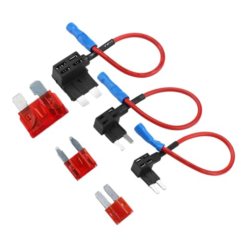 3-teiliges Sicherungshahn-Set, Mini-Micro-Standard-Flachsicherungshähne, 12 V/24 V Add-a-Circuit Huckepack-Sicherungshalter, Kabelbaum-Adapter, sichere und zuverlässige Sicherungen Anschluss für Auto 3-teiliges Sicherungshahn-Set, Mini-Micro-Standard-Flachsicherungshähne, 12 V/24 V Add-a-Circuit Huckepack-Sicherungshalter, Kabelbaum-Adapter, sichere und zuverlässige Sicherungen Anschluss für Auto von Pryon