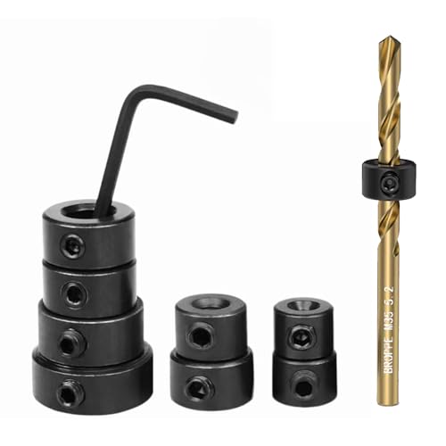 8-teiliges Stufenbohrer-Tiefenanschlag-Kragen-Ring-Set – Positionierungsortung und Abstandsringe für gleichmäßiges Bohren, Tiefenbegrenzer 3–16 mm mit Sechskantschlüssel, ideal für Holzbearbeitung und 8-teiliges Stufenbohrer-Tiefenanschlag-Kragen-Ring-Set – Positionierungsortung und Abstandsringe für gleichmäßiges Bohren, Tiefenbegrenzer 3–16 mm mit Sechskantschlüssel, ideal für Holzbearbeitung und von Pryon
