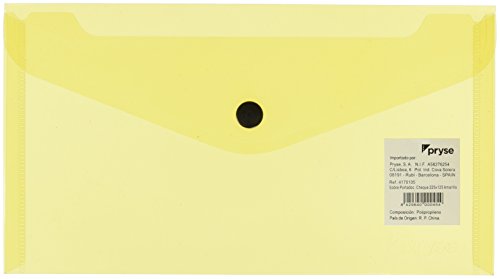 Pryse 4170105 - Umschlaghalter für Dokumente, 225 x 125 mm, Farbe Gelb von Pryse