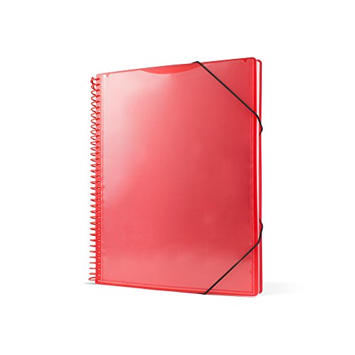 Pryse 4240023 – Ordner Spirale mit 20 Taschen, A4, rot von Pryse