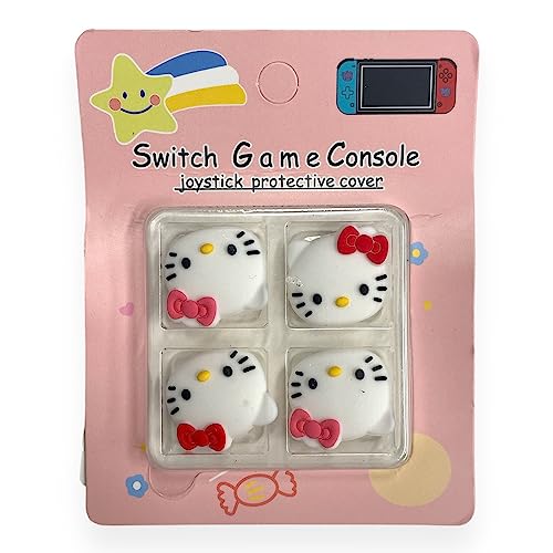 Hello Kitty 4 Stück Gummi Daumengriffkappen Abdeckungen Kompatibel mit Original Switch Joy-Con OLED Switch Joycon & Switch Lite von Prysm Gaming