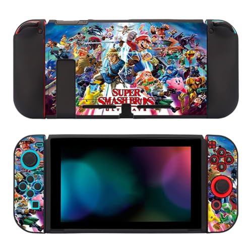 OLED Original Switch Kompatibel Starke Strapazierfähige TPU Gummi Hülle Shell Schutzhülle für OLED Original Switch Konsole und Joy Cons (Super Smash Bros, Original Switch) von Prysm Gaming