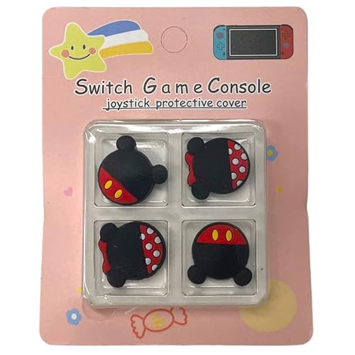 Prysm Gaming 4 Stück Gummi-Daumengriffe-Abdeckungen, kompatibel mit Switch Joy-Con OLED Switch Joycon & Switch Lite (Mickey & Minnie) von Prysm Gaming