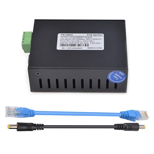 Ethernet-Leistungstrenner, 12 V, 5 A, 1000 Mbit/s, Metallgehäuse, schnelle Wärmeableitung zur Verbesserung der Netzwerkkonnektivität Ethernet-Leistungstrenner, 12 V, 5 A, 1000 Mbit/s, Metallgehäuse, schnelle Wärmeableitung zur Verbesserung der Netzwerkkonnektivität von Psdndeww