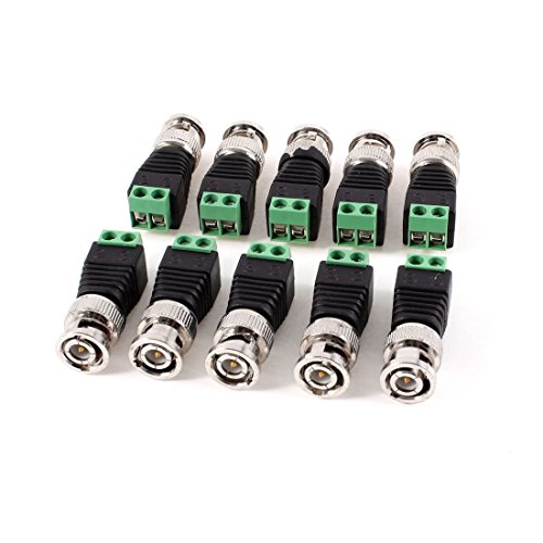 PsmGoods Cat5 Cat6 Koaxial Mini Kamera CCTV Video Balun Koax BNC Male Connector Schraubklemme Adapter-10ST von PsmGoods